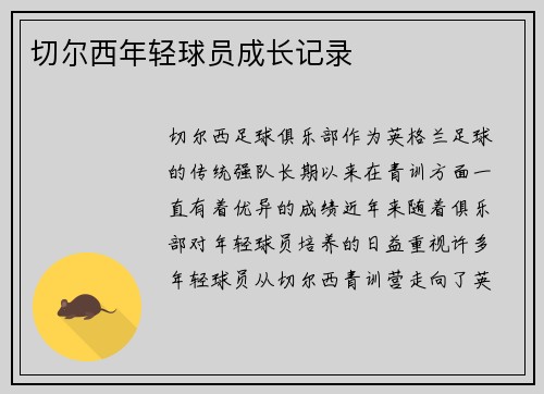 切尔西年轻球员成长记录